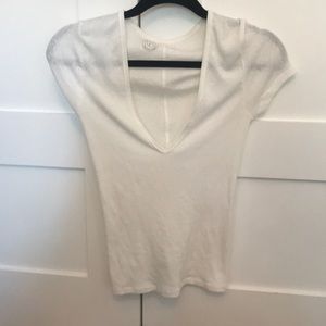 Low neck white t shirt